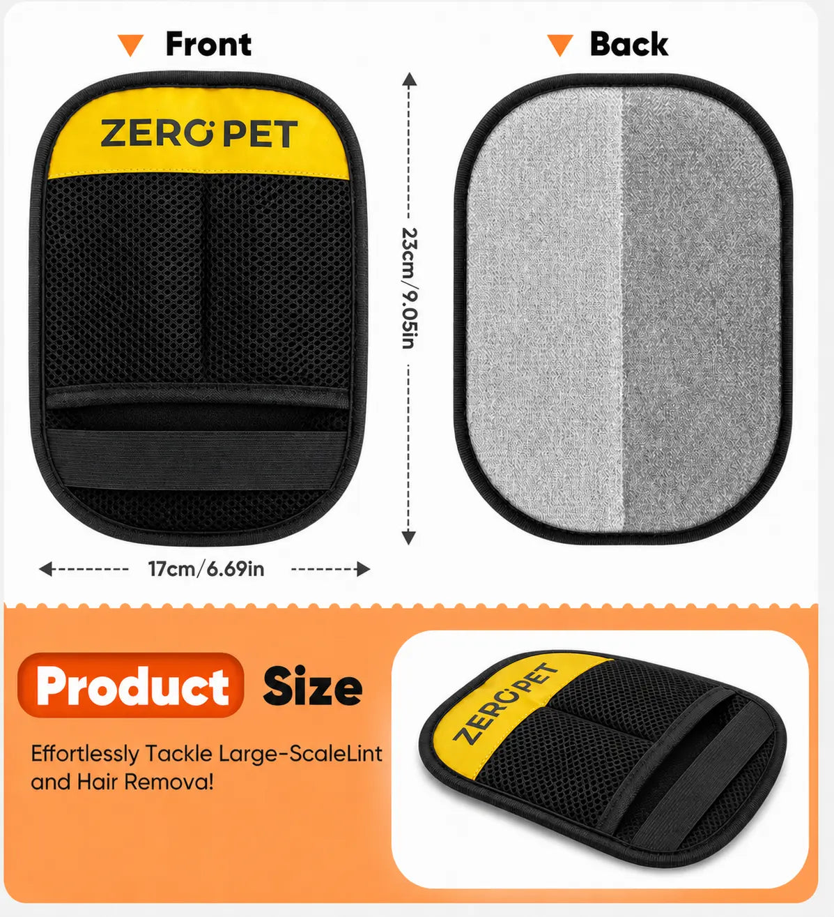 Enhanced Reusable Pet Hair Removal Mitt for Upholstery, Carpets, and Automotive Interiors