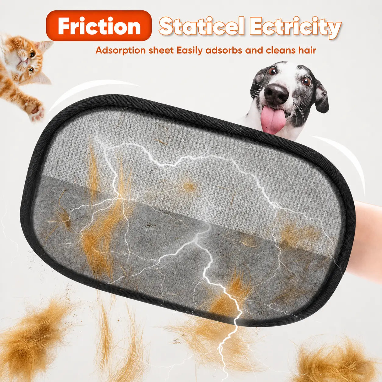 Enhanced Reusable Pet Hair Removal Mitt for Upholstery, Carpets, and Automotive Interiors