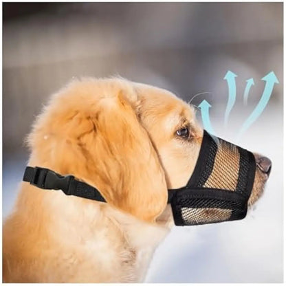 Dog Muzzle for Varies Dogs - Air Mesh Muzzle for Varies Sized Dog | Adjustable No Bark Dogs Muzzles for Scavenging Licking & Chewing | Prevent Biting |,Back to School