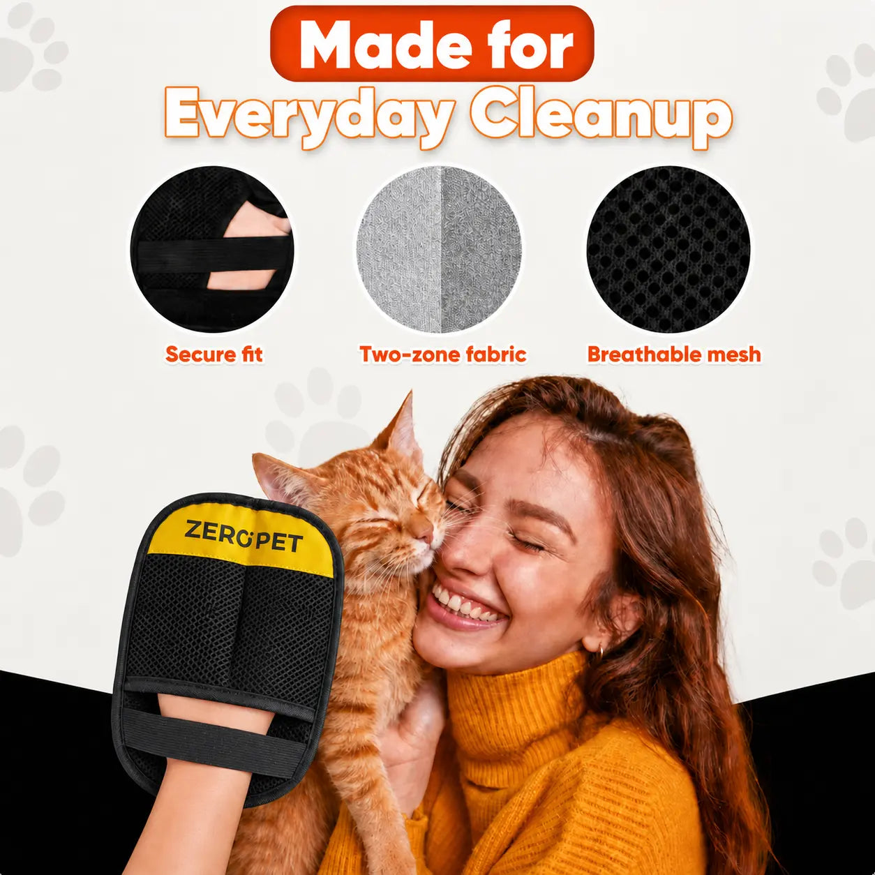 Enhanced Reusable Pet Hair Removal Mitt for Upholstery, Carpets, and Automotive Interiors