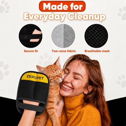 Enhanced Reusable Pet Hair Removal Mitt for Upholstery, Carpets, and Automotive Interiors