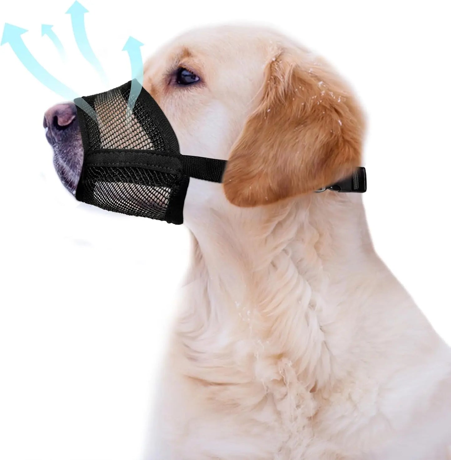 Dog Muzzle for Varies Dogs - Air Mesh Muzzle for Varies Sized Dog | Adjustable No Bark Dogs Muzzles for Scavenging Licking & Chewing | Prevent Biting |,Back to School