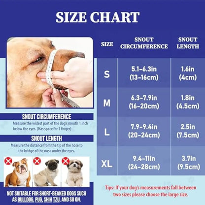 Dog Muzzle for Varies Dogs - Air Mesh Muzzle for Varies Sized Dog | Adjustable No Bark Dogs Muzzles for Scavenging Licking & Chewing | Prevent Biting |,Back to School